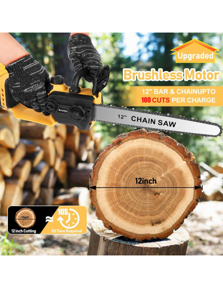 Motosierra eléctrica Birstlye 12" sin escobillas 1000W