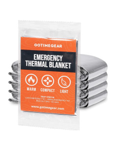 Mantas de Emergencia Go Time Gear - Paquete de 4, Mylar Térmico