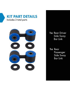 Conjunto de Enlace de Barra Estabilizadora TRQ PSA36555 - 2 Piezas 2