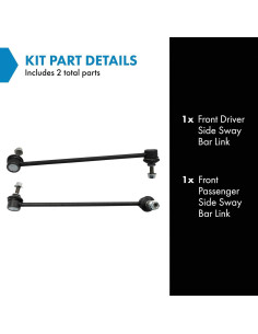 Juego de enlaces de barra estabilizadora TRQ PSA66781 - 2 piezas 2