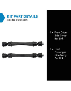 Kit de Enlace de Barra de Sway TRQ PSA72657 2 Piezas Chevrolet/GMC 2