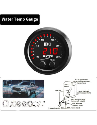 Medidor de Temperatura del Agua 52mm Universal + Sensor AFR