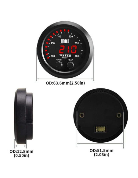 Medidor de Temperatura del Agua 52mm Universal + Sensor AFR