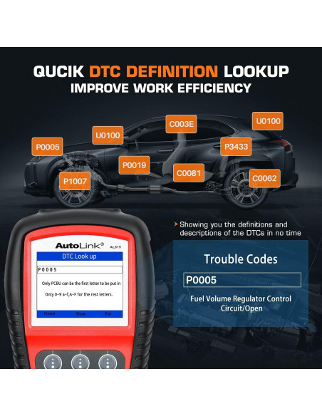 Escáner OBD2 Autel AL619 - Diagnóstico ABS/SRS y OBDII