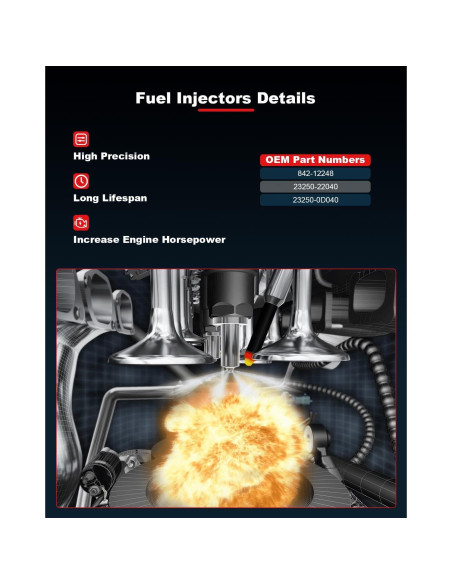 4 Inyectores de Combustible GDSMOTU para Corolla 1.8L 1999-2007