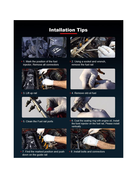 4 Inyectores de Combustible GDSMOTU para Corolla 1.8L 1999-2007