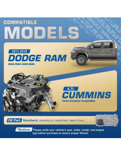 Actuador Turbo WOLLAHS 68445522AA Compatible 6.7L Dodge Ram 2