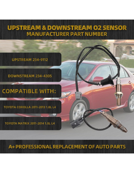 Sensor de Oxígeno Dasbecan O2 2PCS para Toyota Corolla 1.8L