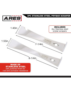 Juego de Raspadores de Acero Inoxidable ARES 2 Piezas 1.40 y 1.53 cm 2