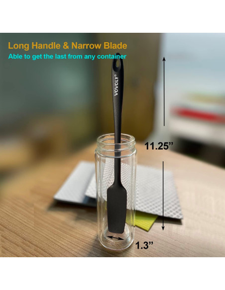 Espátula de Tarro Vovoly de Silicona 28.4 cm Negra, Alta Resistencia
