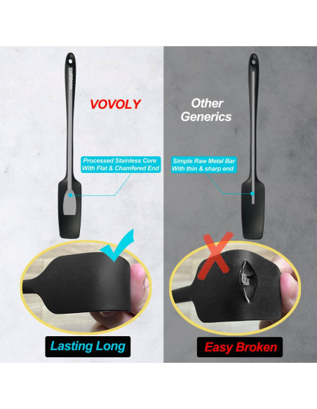 Espátula de Tarro Vovoly de Silicona 28.4 cm Negra, Alta Resistencia
