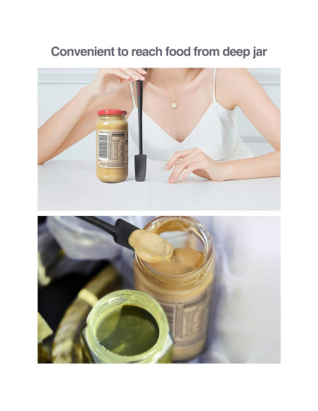 Espátula de Tarro Vovoly de Silicona 28.4 cm Negra, Alta Resistencia