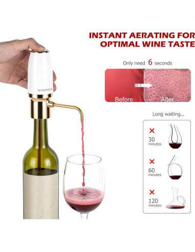 Acelerador de Vino Eléctrico WINIRINA 812P Recargable USB