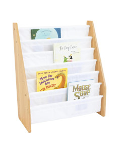 Estante de Libros Humble Crew 6 Niveles Blanco/Natural