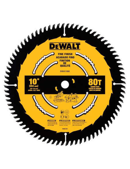Sierra de mesa DEWALT 25,4 cm 80 dientes acabado fino