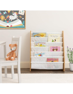 Estante de Libros Humble Crew 6 Niveles Blanco/Natural 2