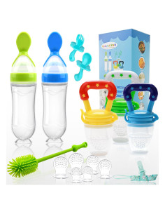 Alimentador de Comida para Bebé Welcoyo con 6 Chupetes y Cucharas