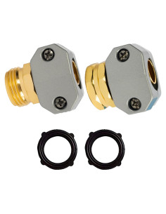 Kit de Reparación de Manguera de Jardín Hourleey - Aluminio, 6 Piezas