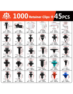 Kit de Clips de Retención para Auto UNENDA 1045 Piezas 2