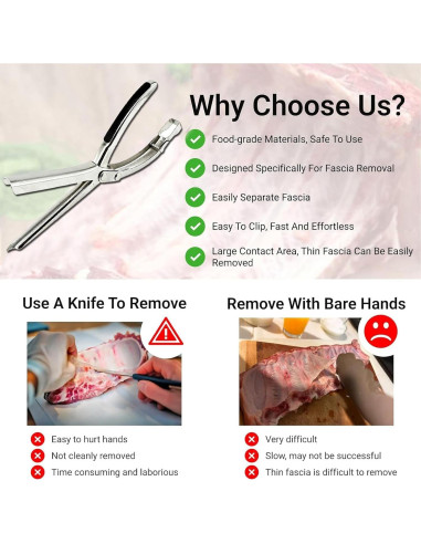 Herramienta de Eliminación de Membrana de Costilla Cumulus Ribmem Pro - Acero Inoxidable