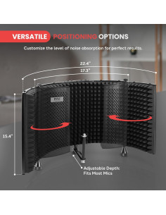 Escudo de Aislamiento de Micrófono Pyle PSMRS11.5 - Panel Acústico 2