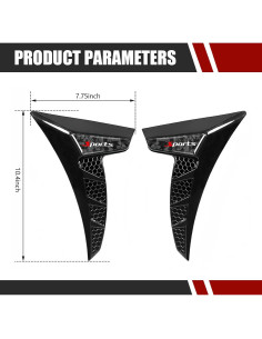 Calcomanías de Ventilación Lateral MOXRUQ 2PCS Negro 2