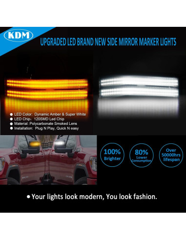 Luz de Señal de Giro LED KDM para Espejo Lateral 2014-2019