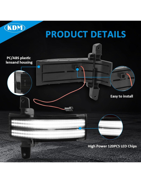 Luz de Señal de Giro LED KDM para Espejo Lateral 2014-2019
