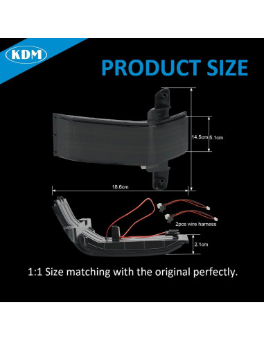 Luz de Señal de Giro LED KDM para Espejo Lateral 2014-2019
