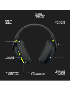 Auriculares Inalámbricos Logitech G435 + Micrófono Yeti Orb RGB 2