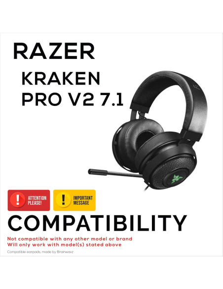 Almohadillas Híbridas Brainwavz para Razer Kraken PRO V2 7.1