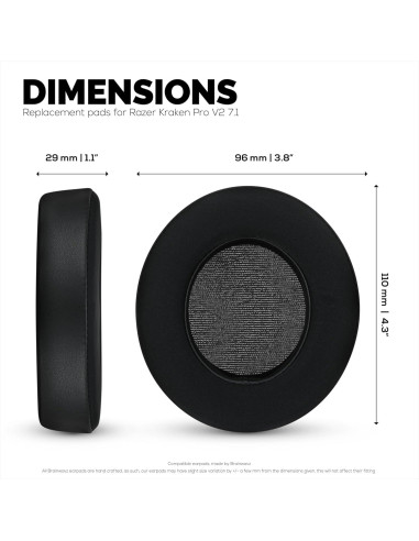 Almohadillas Híbridas Brainwavz para Razer Kraken PRO V2 7.1