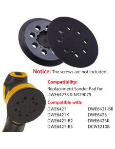 Paquete de 3 almohadillas Dewalt 12,7 cm para lijadora 2
