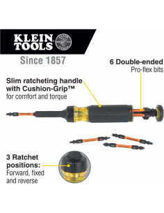 Destornillador Klein Tools 13 en 1 con bits de impacto 2