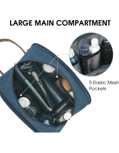 Bolsa de Aseo de Viaje WANDF Azul Resistente al Agua 24.9x13x16cm 2