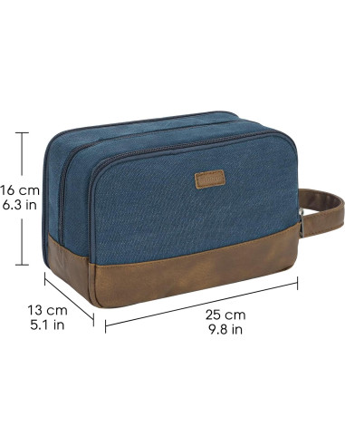 Bolsa de Aseo de Viaje WANDF Azul Resistente al Agua 24.9x13x16cm