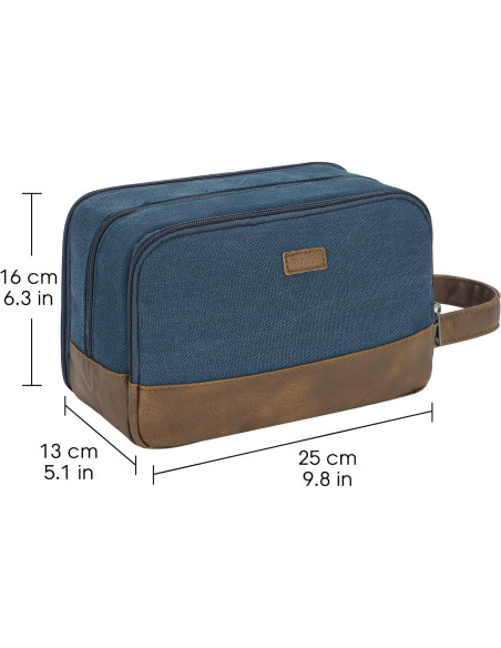 Bolsa de Aseo de Viaje WANDF Azul Resistente al Agua 24.9x13x16cm