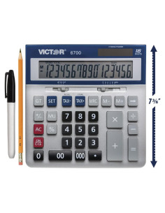 Calculadora de Escritorio Victor 6700, 16 Dígitos, Diseño Metálico