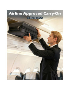 Maleta Coolife 20" Naranja PC+ABS con Cerradura TSA 2