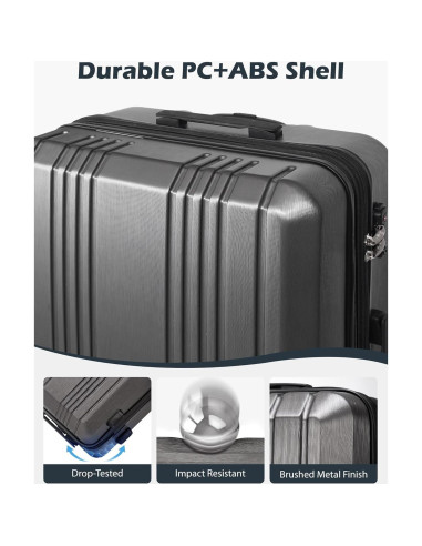 Maleta Coolife 20" Naranja PC+ABS con Cerradura TSA