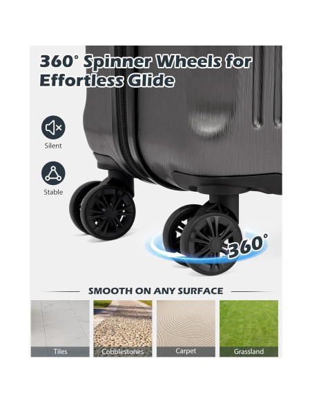 Maleta Coolife 20" Naranja PC+ABS con Cerradura TSA