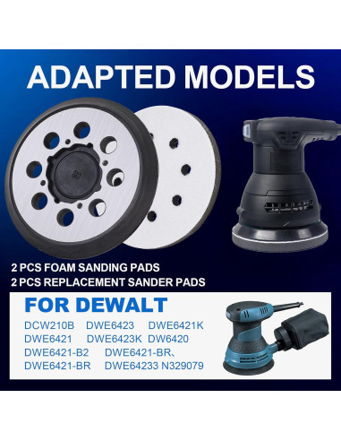 4 Piezas Almohadillas de Lijado 12.7 cm Dewalt DWE6421