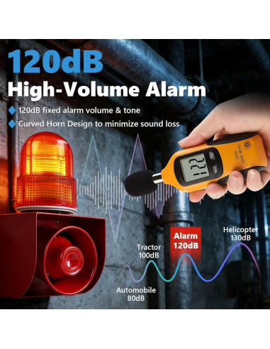 Alarma Sirena Industrial Saladulce 120dB IP65 con Luz Estroboscópica