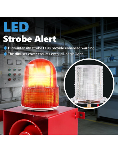 Alarma Sirena Industrial Saladulce 120dB IP65 con Luz Estroboscópica
