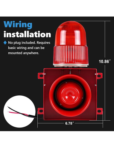 Alarma Sirena Industrial Saladulce 120dB IP65 con Luz Estroboscópica