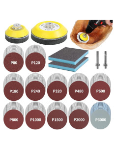 120 Discos de Lijado 7.5 cm Pomsare con Almohadillas y Ejes
