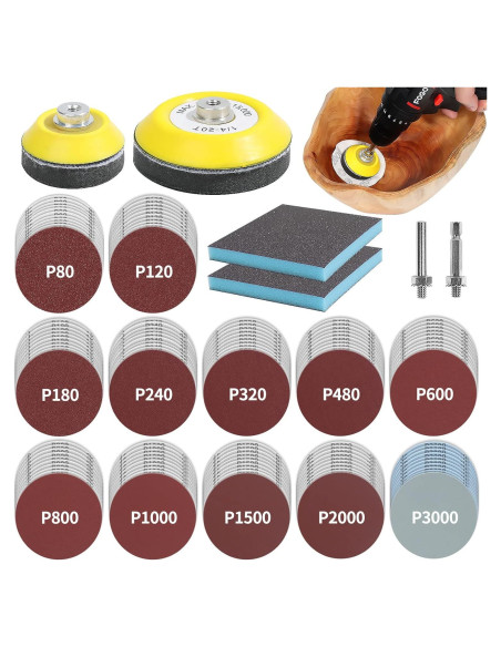 120 Discos de Lijado 7.5 cm Pomsare con Almohadillas y Ejes