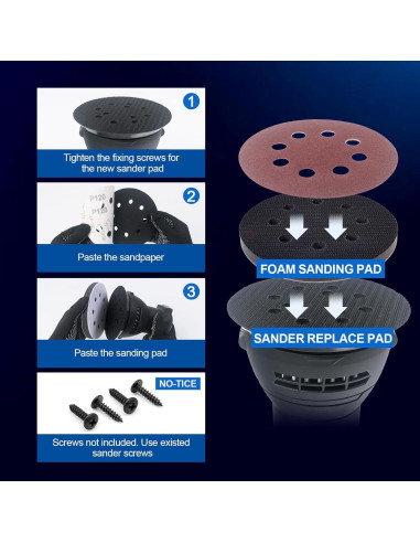 4 Piezas Almohadillas de Lijado 12.7 cm Dewalt DWE6421