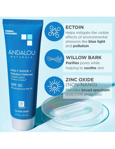 Andalou Naturals Protector Solar Facial SPF 30 - 80 ml