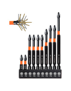 Paquete de 10 Puntas Phillips Magnéticas DYRECELVE PH2 1-6 cm